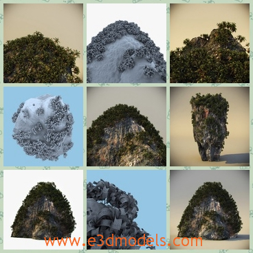 3d model the cliff - This is a 3d model of the cliff,which is the Thailand rocks.THe model has a layer of plant on it.