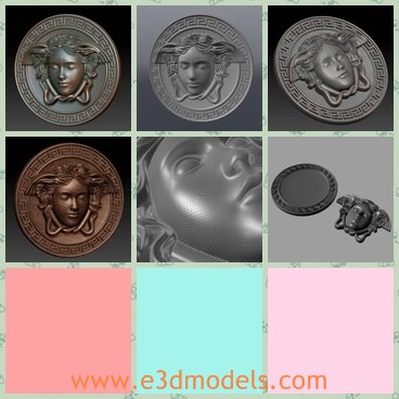 3d model the coin with a sculpture on it - This is a 3d model of the coin with a sculpture on it,which is orund and made with jewelry on her head.