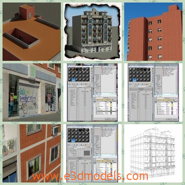 3d model the collection of buildings - This is a 3d model of the collection of buildings in the street,which are priveded offices and shops.