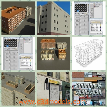 3d model the collection the buildings - This is a 3d model of the collection of the buildings,which hace balconies with them.The building has games rooms also.