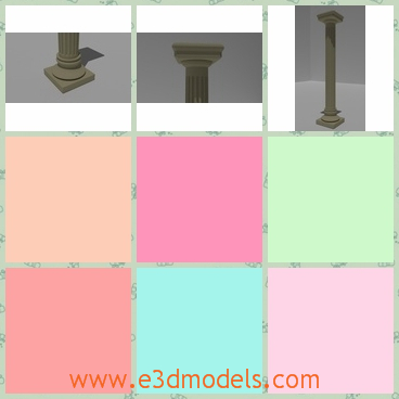 3d model the column made in stone - This is a 3d model of the column made in stone,which is made in high quality.The model is common in Chinese architecture.