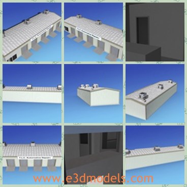 3d model the commercial building - This is a 3d model of the commercial building,which is large and modern.The model is showing the interior scenes of the factory.