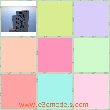 3d model the commercial building - This is a 3d model of the commercial building,which is tall and modern.THere are many famous companies in the building.