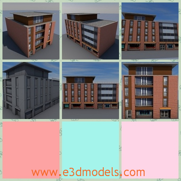 3d model the commercial building - This is a 3d model of the building ,which is built for the commercial purpose.The model is big and spacious and the model is clean and tidy.