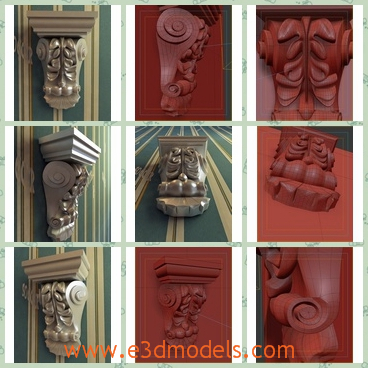 3d model the corbel - This is a 3d model of the corbel,which is gaudi style, as you can see in some coutries in Europe or America.In these coutries many classic architectural elements have similar style ,just like gothic style.