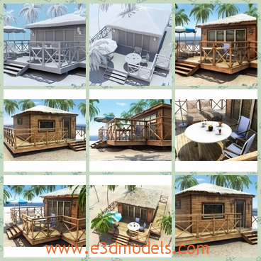 3d model the cottage in the tropical areas - This is a 3d model of the cottage in the tripical areas,which is fine and grand.The model is made in high quality.