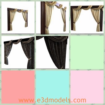 3d model the curtain - This is a 3d model of the curtain,which is fine and elegant.The curtain has fine fabric materials.