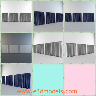 3d model the curtains-the drapes - This is a 3d model of the curtains,which is hanging on the door and it is a hig quality model .