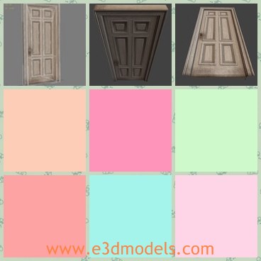 3d model the door - This is a 3d model of the door,which is wooden and in poor quality.The door is dirty and old.The model is the classic style in the building.