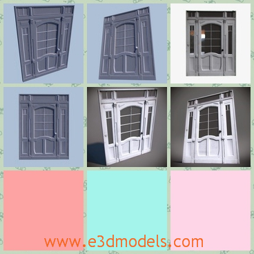 3d model the door in special style - This is a 3d model of the door in special style,which is old and classical.The model is the entrance of a building.