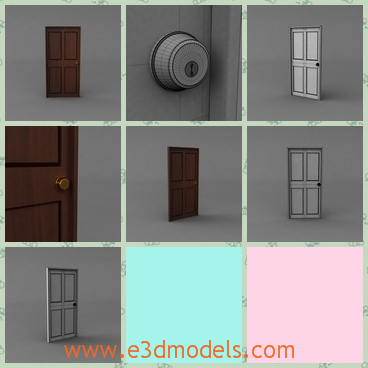 3d model the door in wood - This is a 3d model of the door made in wood,which is classical and fine.The textures on the door are fine and glorious.