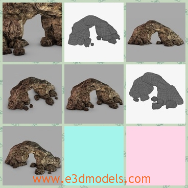 3d model the door of a cave - This is a 3d model of the door of a cave,which is made of stone and the doorway to easy to find.