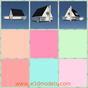 3d model the dutch house - This is a 3d model of the Dutch house,which is the architecture in the modern times.The house was built with the tilted roof and the small windows.
