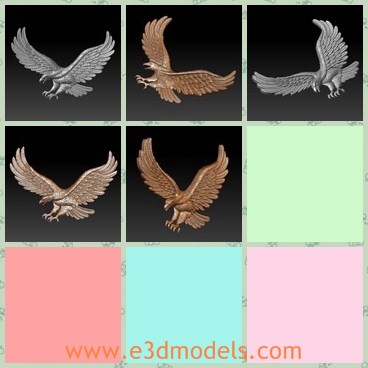 3d model the eagle - This is a 3d model of the eagle flying in the sky,which is big and strong.The sculpture is famous and popular.