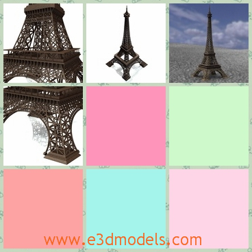 3d model the eiffel tower - This is a 3d model of the Eiffel Tower,which an iron lattice tower located on the Champ de Mars in Paris, France and was named after the engineer Gustave Eiffel, whose company designed and built the tower.