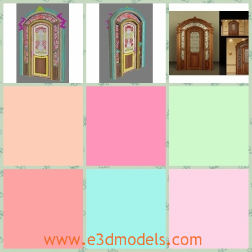 3d model the enreance door with fine decorations - This is a 3d model of the entrance door with the fine decorations in the rims.The model is made in the classic style and the door is the entry into the other different world.