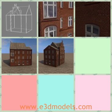 3d model the European building - This is a 3d model of the European building,which is made of bricks and other materials.The building id popular during 1920s in European countries.