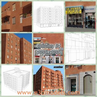 3d model the european building - This is a 3d model of the European building,which is modern and made with bricks and files.The model is made as the hotel and stores.