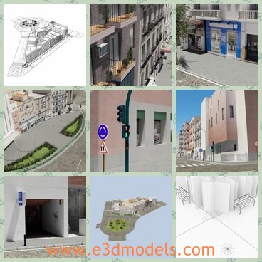 3d model the European city - This is a 3d model of the European city,which is built with good quality.The building is elegant and great.