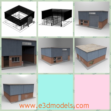3d model the factory - This is a 3d model of the factory,which is large and remote and shabby.The model has an open interior, which can be seen by hiding the large front door.