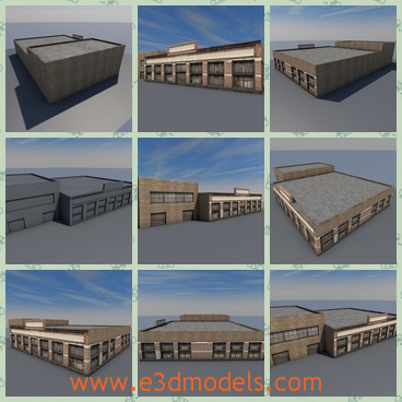 3d model the factory abandoned - This is a 3d model of the factory abandoned,which is old and ruined.The model is made for producting common stuffs.