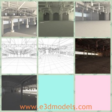 3d model the factory building - This is a 3d model of the factory building,which is large and spacious.The model is made in details.