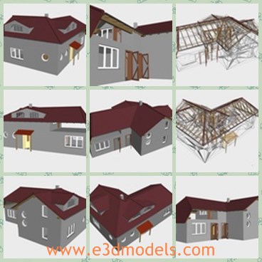 3d model the farm house - This is a 3d model of the farm house,which is simple and made with high quality.The model is made of bricks and other steel materials.