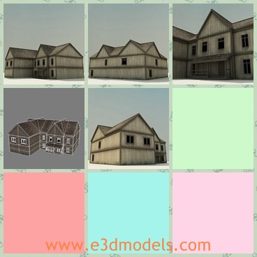 3d model the farmhouse - This is a 3d model of the farmhouse,which is rural and dirty.There are two layers of the house.The first floor is used to store the stuffs and the second is used to live.