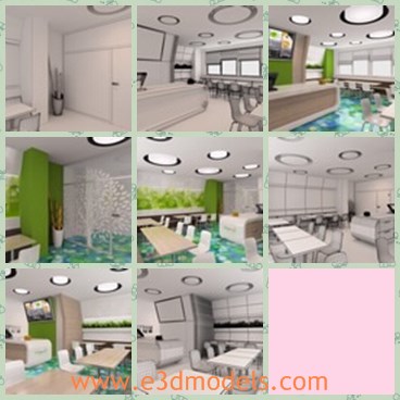 3d model the fast food restaurant - This is a 3d model of the fast food restaurant,which is fully created with luxury and modern furniture.