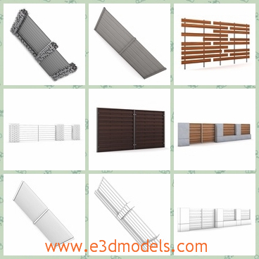 3d model the fences for the gates - This is a 3d model of the fences for the gates,which are created by the special materials.