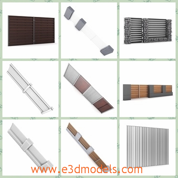 3d model the fences in steel - This is a 3d model of the fences in steel,which is solid and streight.The model is shaped and created by special skills.