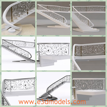 3d model the fine staircase - This is a 3d model of the fine staircases,which is the most pretty ornaments in the room.