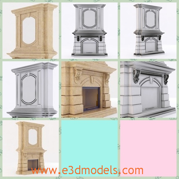 3d model the fireplace in the classical style - This is a 3d model of the fireplace,which is the classical style and the model is popular amongst the Europe.