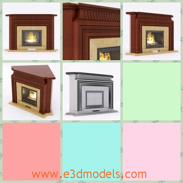 3d model the fireplace in the corner - This is a 3d model of the fireplace,which is built in the corner of the room.The model is made inf the classical style.