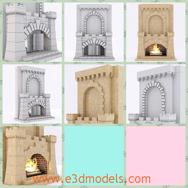 3d model the fireplace in the house - This is a 3d model of the fireplace in the house,which is classical and popular in western countries.