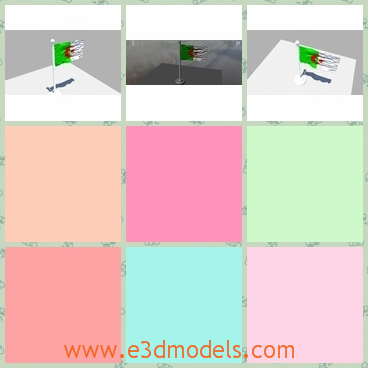 3d model the flag in Algeria - This is a 3d model about the flag in Algeria,which is made of white and green colors.