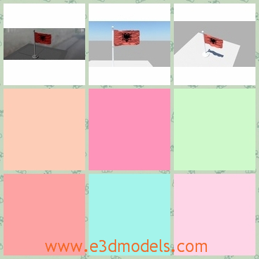 3d model the flag of Albania - This is a 3d model about the flag of Albania,which is made of red and black colors.The flag has the same size as others.