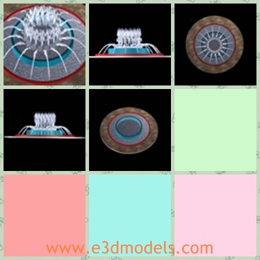 3d model the fountain - This is a 3d model of the round fountain,which is modern and animated.The fountain is the obvious building in the city and the special element of the cultural ground.