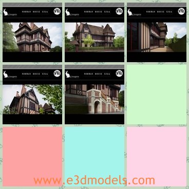 3d model the French house - This is a 3d model of the French house,which is created according to the Normandy style.The building is large and fine.