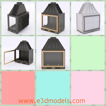 3d model the furnace - This is a 3d model of the furnace,which is placed in the room and it also called the fireplace.