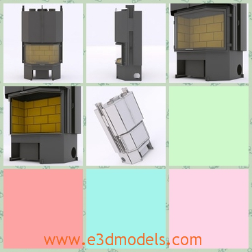 3d model the furnace - This is a 3d model of the furnace in the kitchen,which is modern and easy to move.The model is created with bricks and other materials.