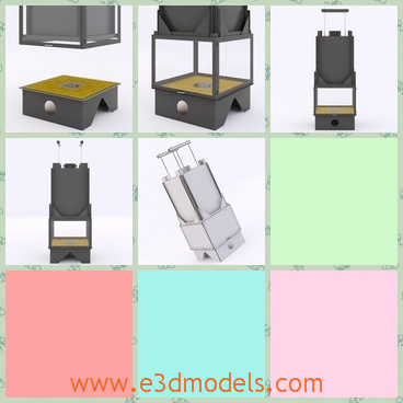 3d model the furnace with a square surface - This is a 3d model of the furnace with a square surface,which is big and spacious.The model is actually a heater.
