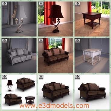 3d model the furnitures in the room - This is a 3d model of the furniture in the room,which is the scene of the living room and the furnitures are fit for the environment of the room.