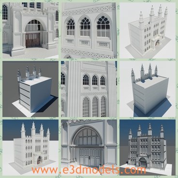 3d model the gothic building - This is a 3 model of the gothic building,which is built for the college.The model is the classic style in London and it is very common.