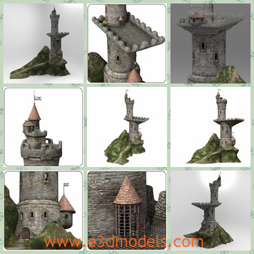 3d model the gothic tower - This is a 3d model of the gothich tower,which is the ancient style and this magnificent tower reaches far into the sky, where the dragons can land to feed on prisoners flesh and bow to their masters.