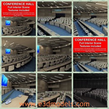 3d model the hall room - This is a 3d model of the hall room,which is spacious and suitable for use in broadcast, advertising, still rendes or animations.
