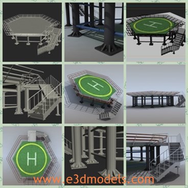 3d model the helipad - This is a 3d model of the helipad,which is large and modern. High quality polygonal model - correctly scaled accurate representation of the original objects.