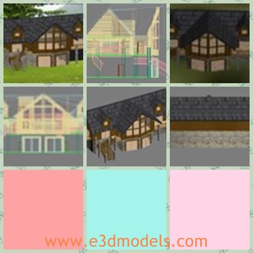 3d model the home - This is a 3d model of the home,which is made with bricks and tiles.The house is large and spacious.