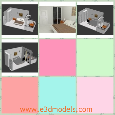 3d model the hotel room - This is a 3d model of the hotel room,which is the internal scene of the room.The model is built with balcony.