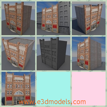 3d model the hotel with balconies - This is a 3d model of the hotel with balconies,which is newly built and inside of it is spacious and commodious.